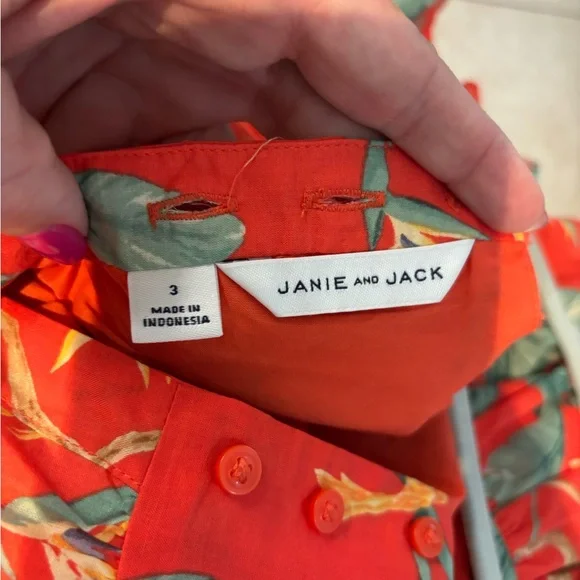 Janie and Jack Vibrant Monkey Tropical Dress - Picture 3 of 7